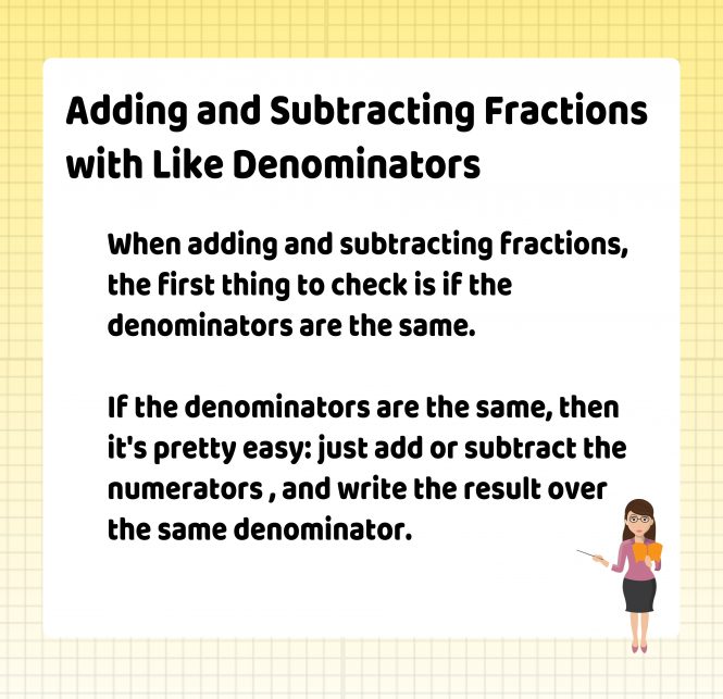 Adding and Subtracting Fractions with Like Denominators, Brooklyn Letters